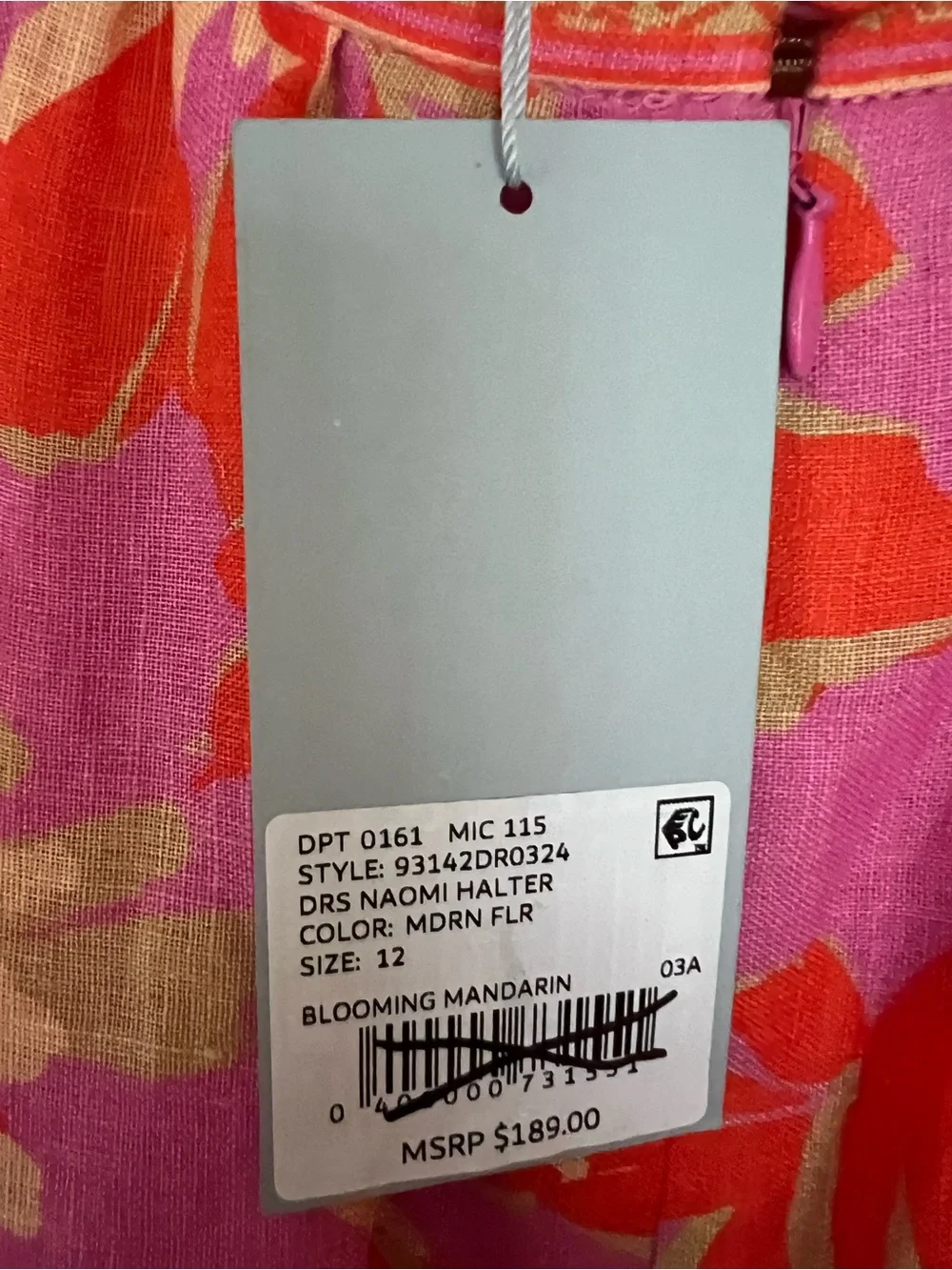 NWT Antonio Melani Pink Floral Halter Midi Dress Tropical Resort Sundress - Picture 7 of 8